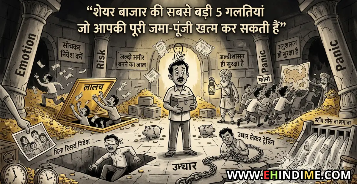 शेयर बाजार की सबसे बड़ी 5 गलतियां जो आपकी पूरी जमा-पूंजी खत्म कर सकती हैं
