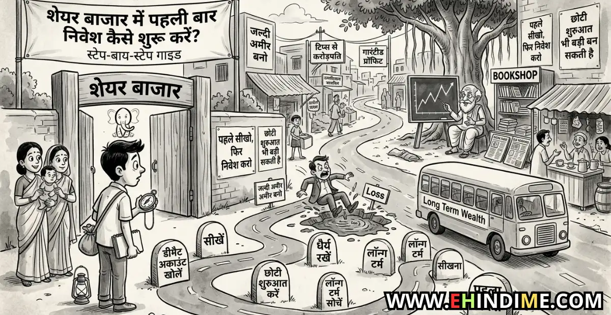 शेयर बाजार में पहली बार निवेश कैसे शुरू करें स्टेप-बाय-स्टेप गाइड