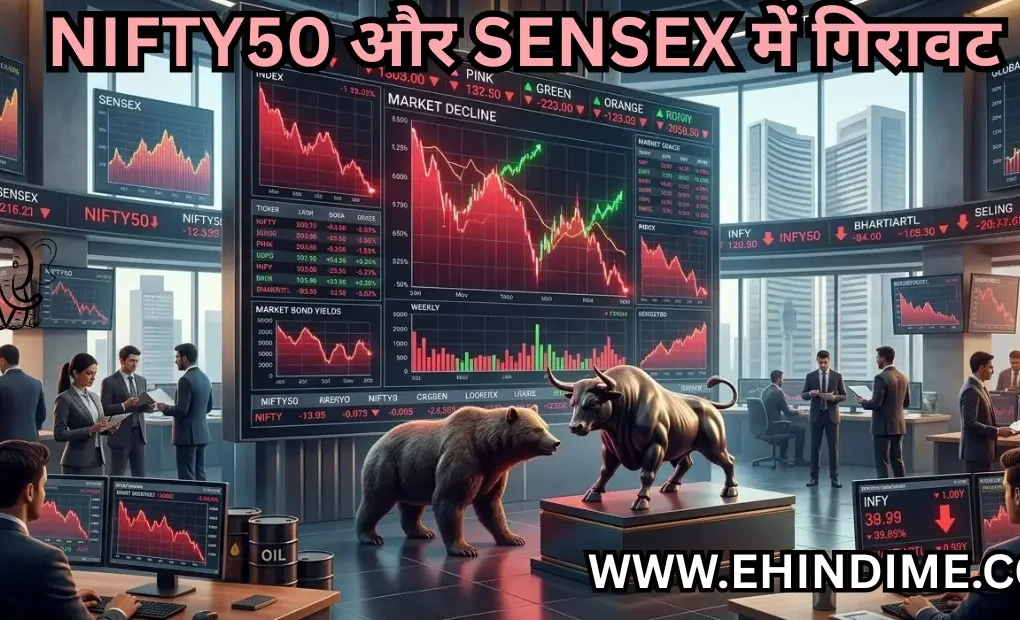 NIFTY50 और SENSEX में गिरावट
